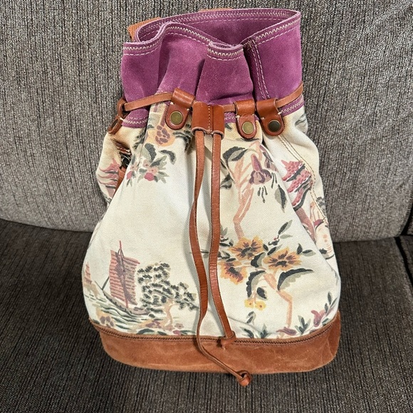 Lucky Brand Drawstring Backpack with Nature-Inspired Design - Picture 1 of 9